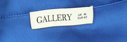 Womens UK Size 14 Gallery Blue Basic Blouse