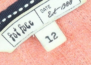 Fat Face Women's Pink Cotton V-Neck Cardigan Size 12