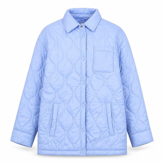 Womens UK Size XS Primark Blue Quilted Coat