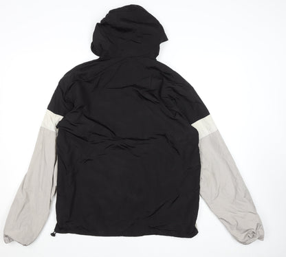 Primark Men’s Black Colourblock Hooded Windbreaker Jacket Size M