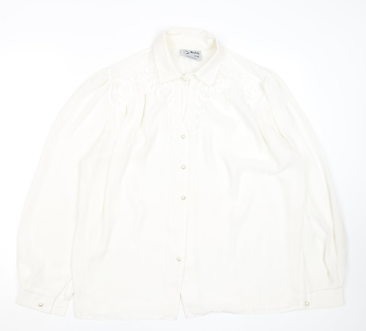 Womens UK Size S Rafale London Ivory Classic Blouse