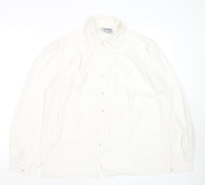 Womens UK Size S Rafale London Ivory Classic Blouse