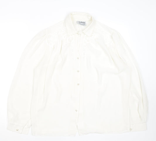 Womens UK Size S Rafale London Ivory Classic Blouse