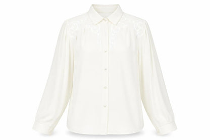 Womens UK Size S Rafale London Ivory Classic Blouse