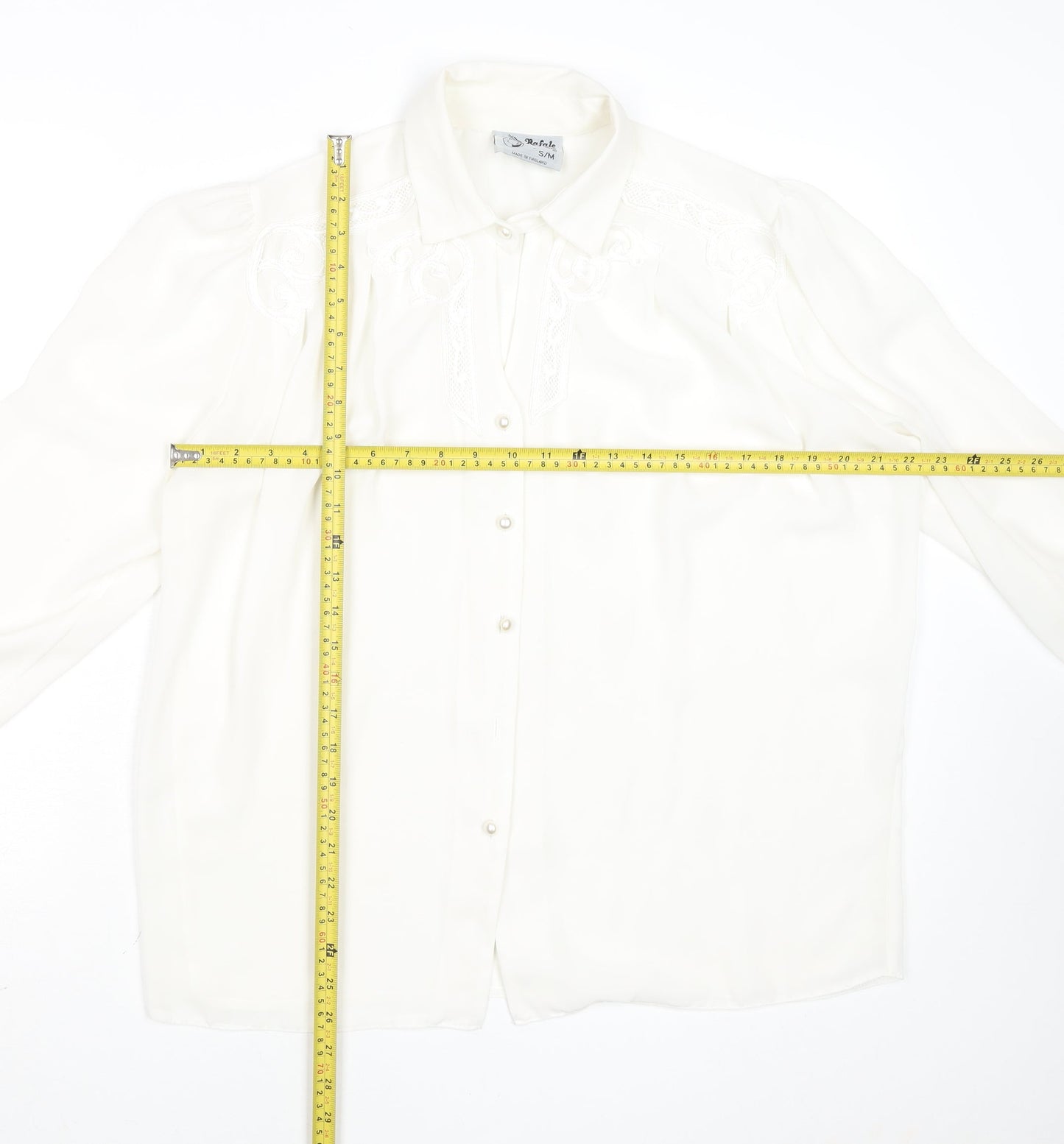 Womens UK Size S Rafale London Ivory Classic Blouse