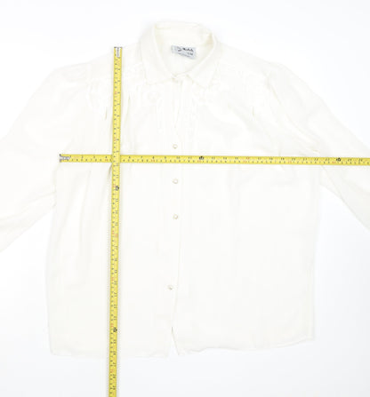 Womens UK Size S Rafale London Ivory Classic Blouse