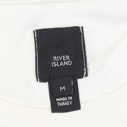 River Island Men's Multicoloured Colourblock Cotton Crew Neck T-Shirt M