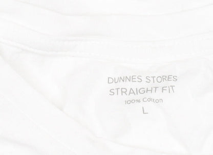 Mens UK Size L Dunnes Stores White  T-Shirt
