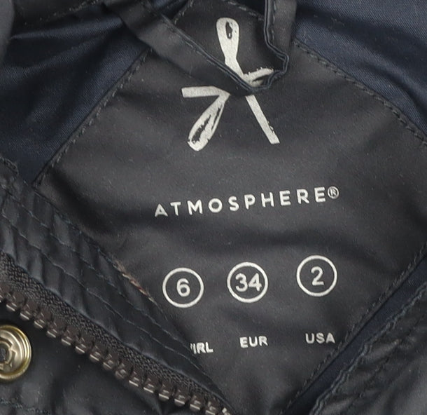 Womens UK Size 6 Atmosphere Black Parka Coat