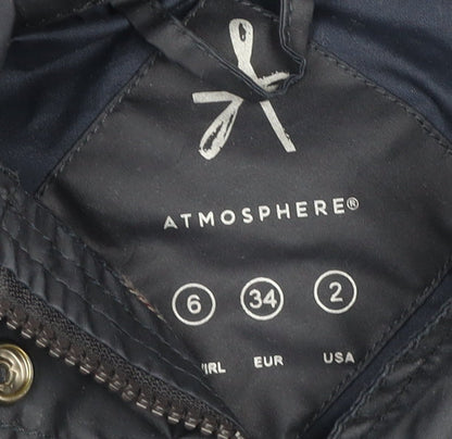 Womens UK Size 6 Atmosphere Black Parka Coat