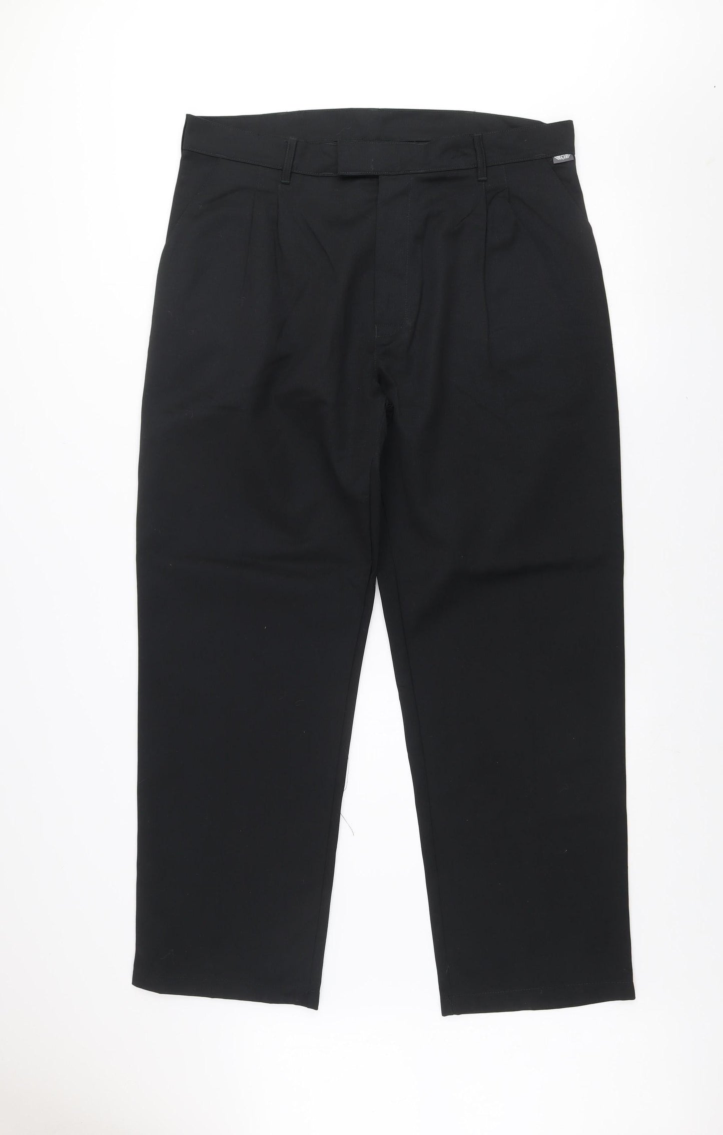 Trojan Men's Black 38 Regular Workwear Pleated Trousers