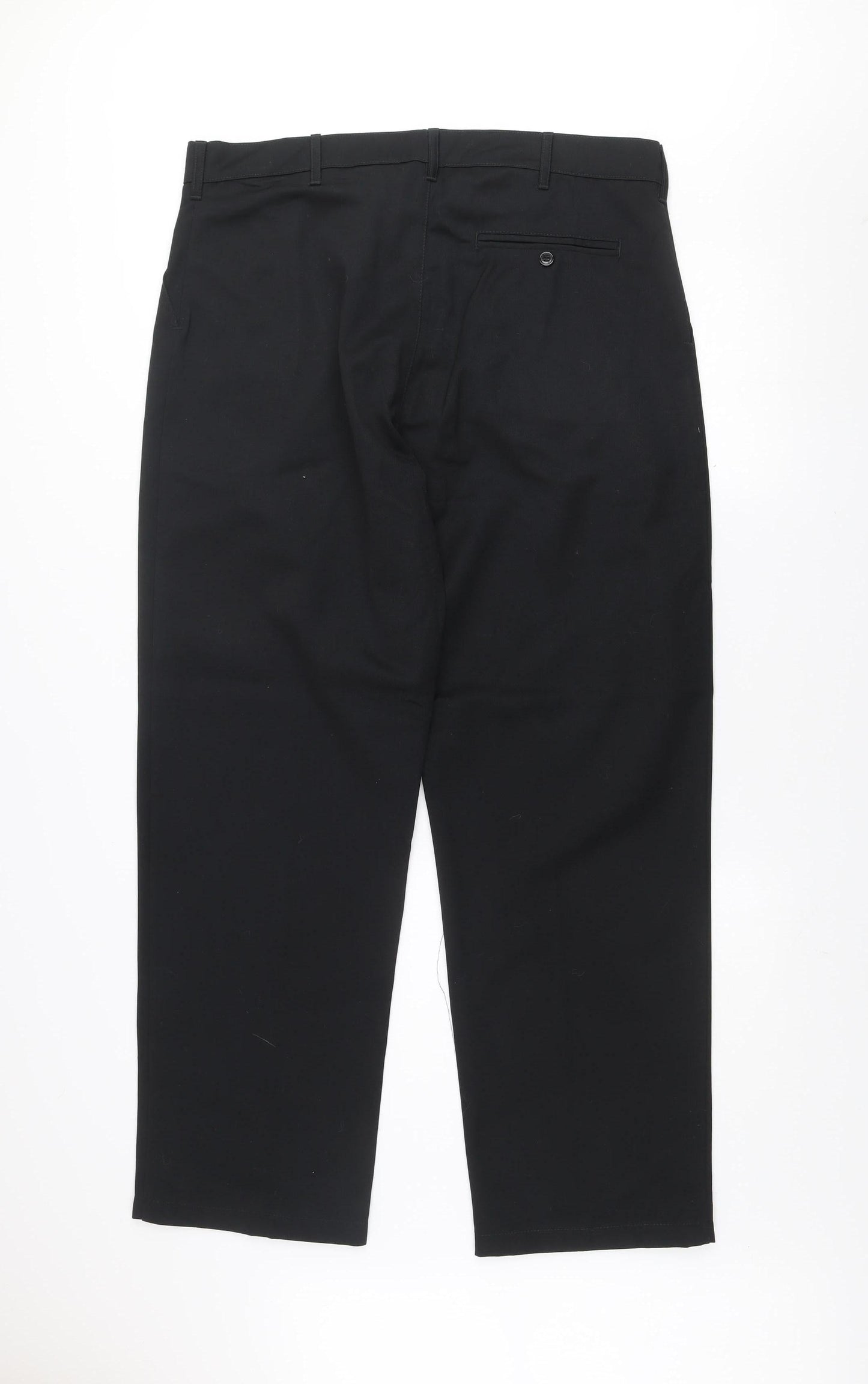 Trojan Men's Black 38 Regular Workwear Pleated Trousers