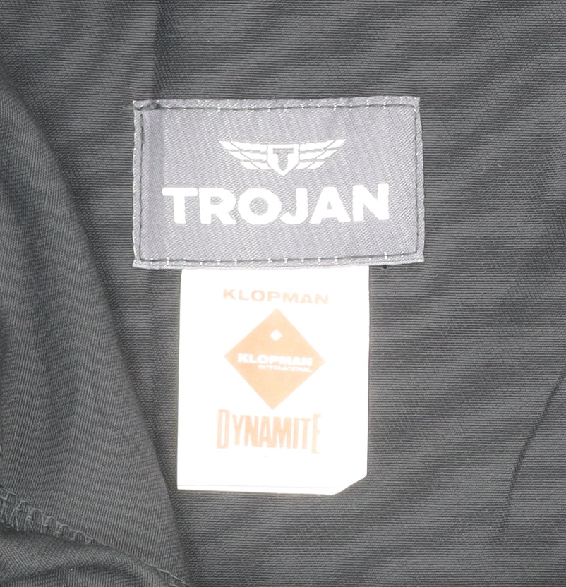 Trojan Men's Black 38 Regular Workwear Pleated Trousers