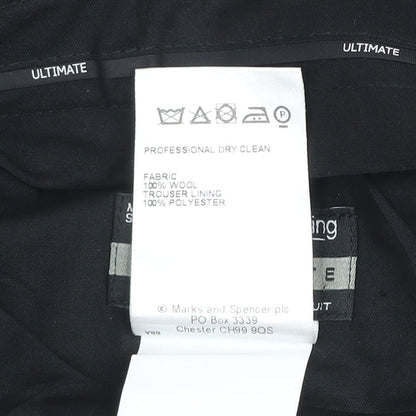 Marks and Spencer Men's Grey 38in Wool Suit Trousers Formal Classic Fit