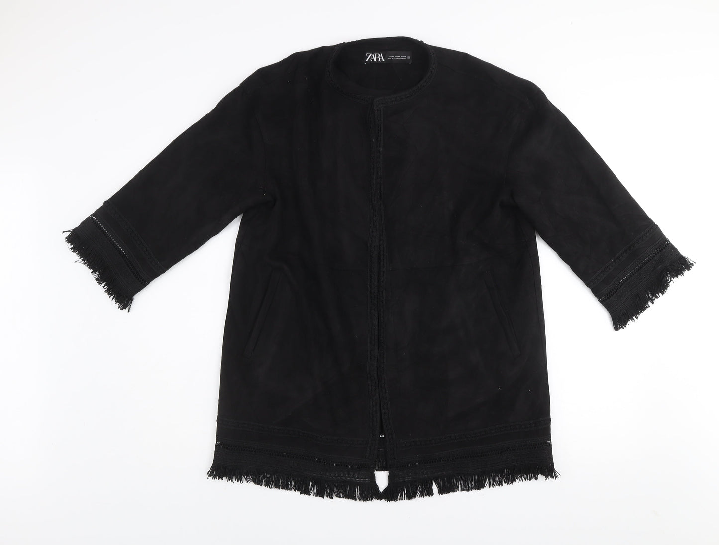 Womens UK Size XS Zara Black Overcoat