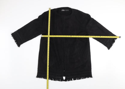 Womens UK Size XS Zara Black Overcoat
