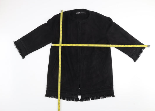 Womens UK Size XS Zara Black Overcoat