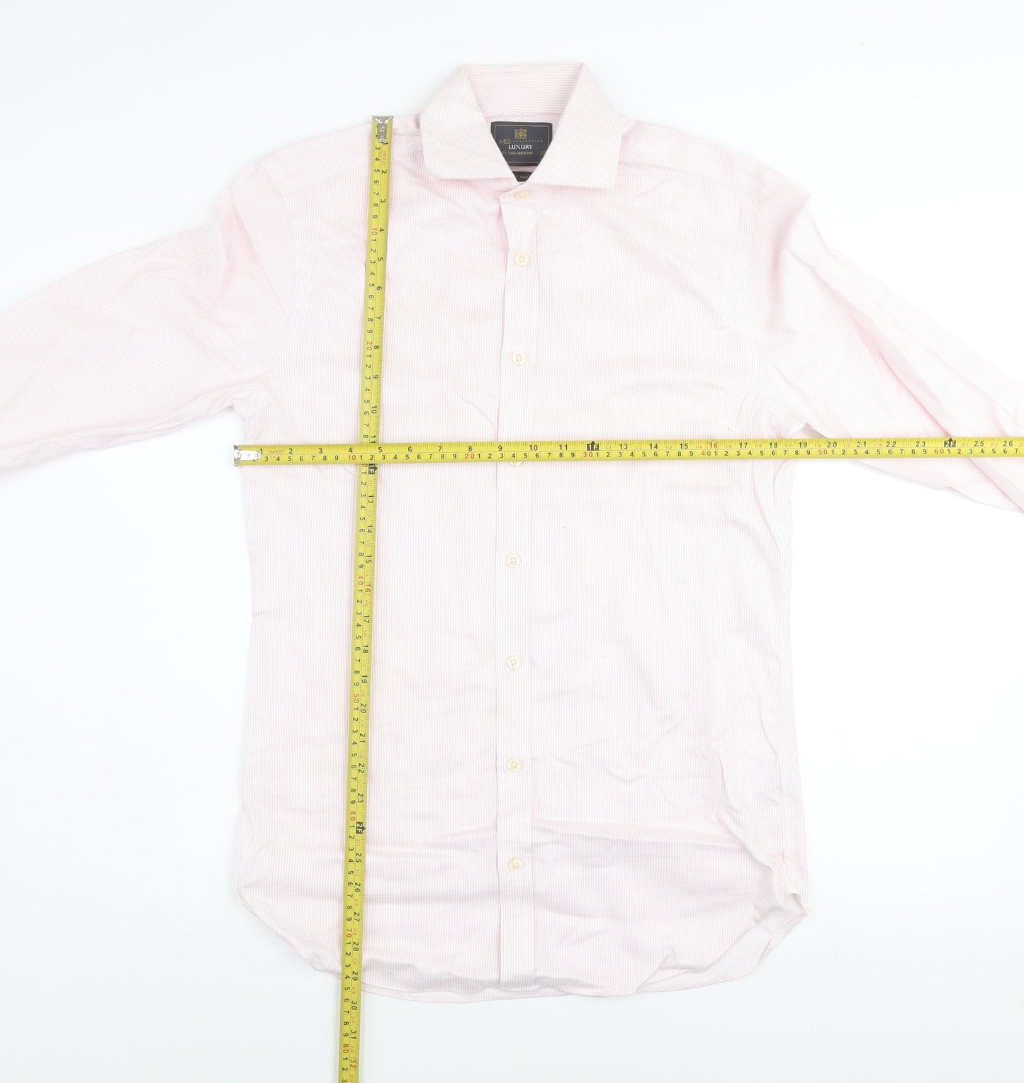 Mens UK Collar Size 14.5 Marks and Spencer Smart Pink  Dress Shirt