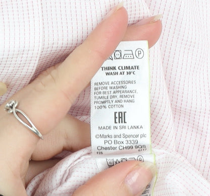 Mens UK Collar Size 14.5 Marks and Spencer Smart Pink  Dress Shirt