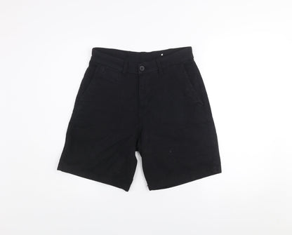 Zara Womens Black Chino Shorts Size 8 Regular Fit