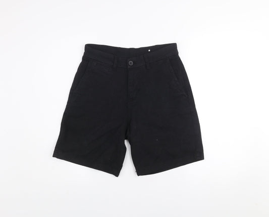 Zara Womens Black Chino Shorts Size 8 Regular Fit