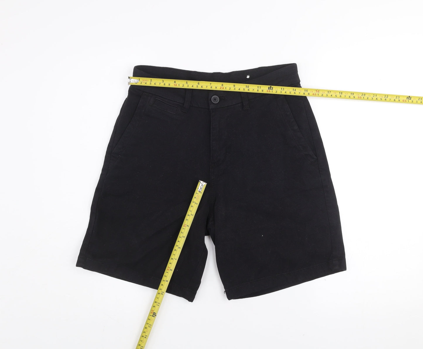 Zara Womens Black Chino Shorts Size 8 Regular Fit