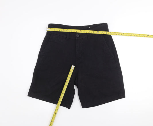 Zara Womens Black Chino Shorts Size 8 Regular Fit
