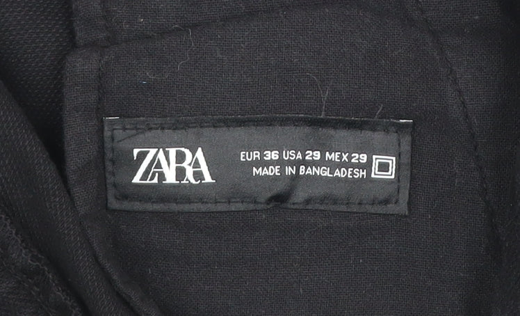 Zara Womens Black Chino Shorts Size 8 Regular Fit