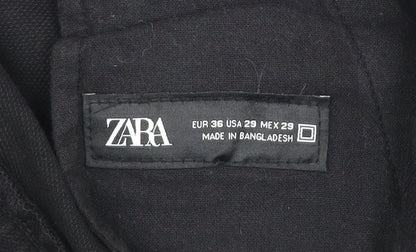 Zara Womens Black Chino Shorts Size 8 Regular Fit