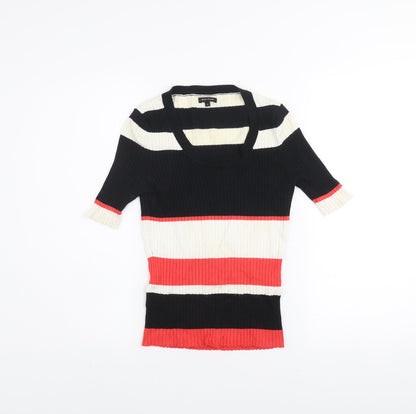 Womens UK Size 8 River Island Multicoloured Basic T-Shirt