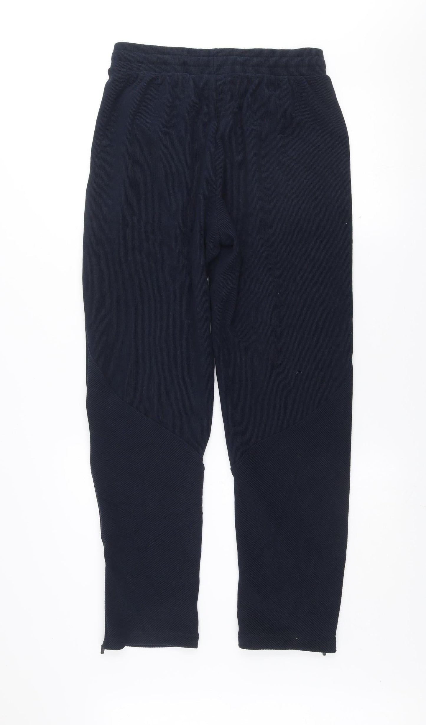 Marks and Spencer Women Black Size 10 Track Pants with Zip Ankle and Drawstring Waist