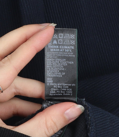 Marks and Spencer Women Black Size 10 Track Pants with Zip Ankle and Drawstring Waist