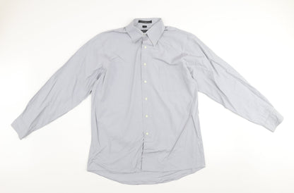 Mens UK Collar Size L DKNY Smart Grey  Dress Shirt
