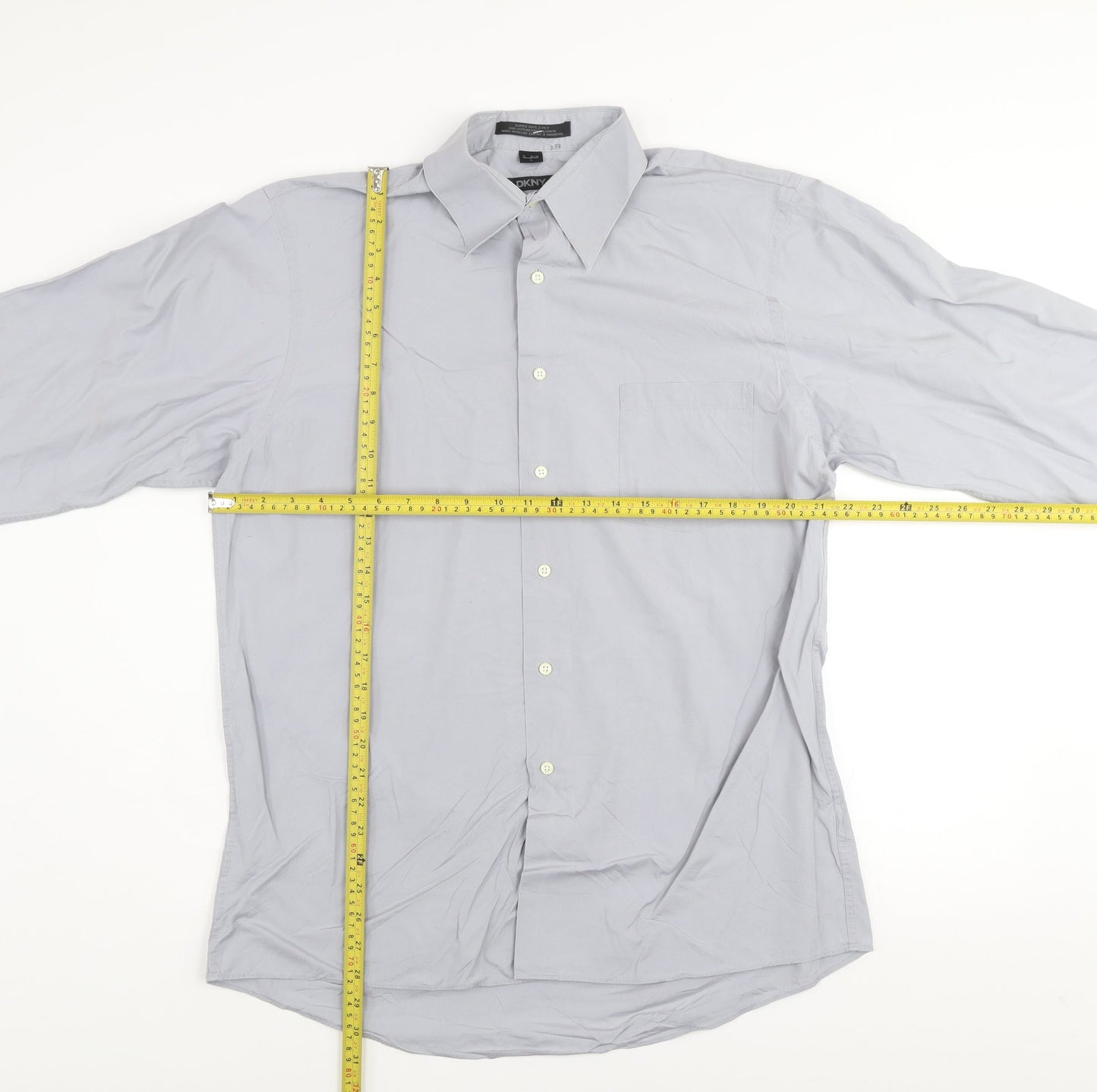 Mens UK Collar Size L DKNY Smart Grey  Dress Shirt