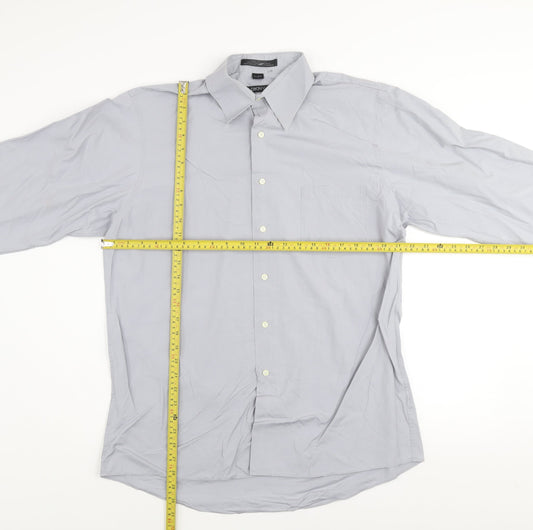 Mens UK Collar Size L DKNY Smart Grey  Dress Shirt