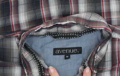 Avenue Men's Multicoloured Plaid Cotton Short Sleeve Button-Up Shirt M