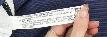 Zara Man Blue Slim Fit Chino Trousers Men's 32 Regular Cotton