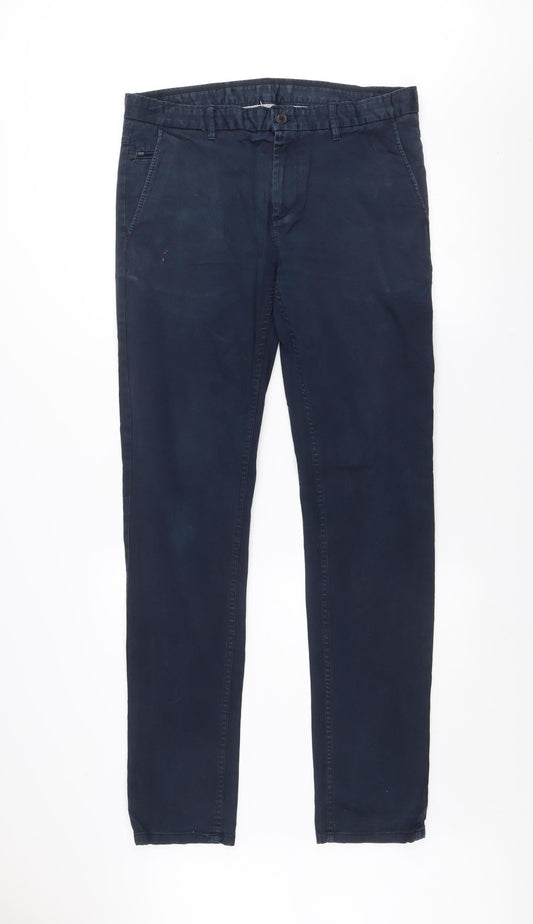 Zara Man Blue Slim Fit Chino Trousers Men’s 34W 32L Cotton Blend