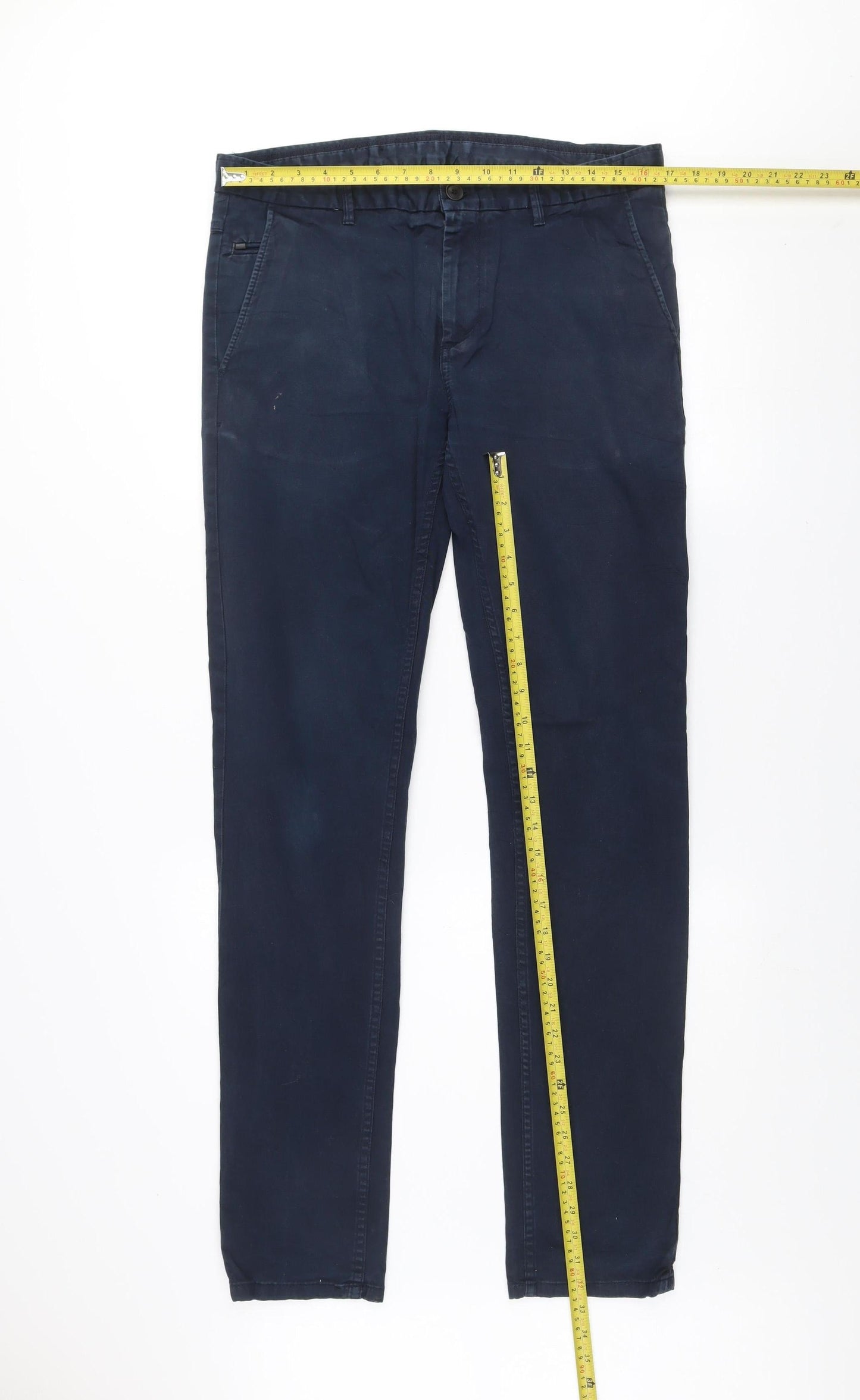 Zara Man Blue Slim Fit Chino Trousers Men’s 34W 32L Cotton Blend