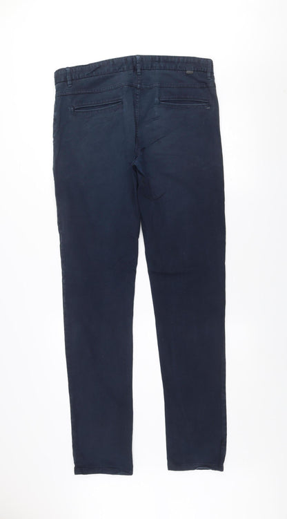Zara Man Blue Slim Fit Chino Trousers Men’s 34W 32L Cotton Blend