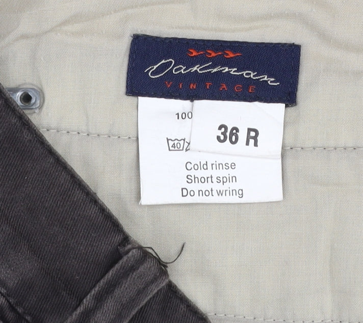 Oakman Men's Brown Chino Trousers 36R 100% Cotton Straight Leg