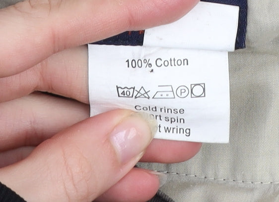 Oakman Men's Brown Chino Trousers 36R 100% Cotton Straight Leg