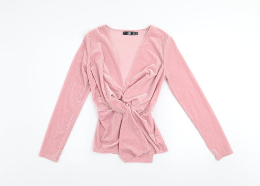 Womens UK Size 6 Motel Pink Wrap Blouse