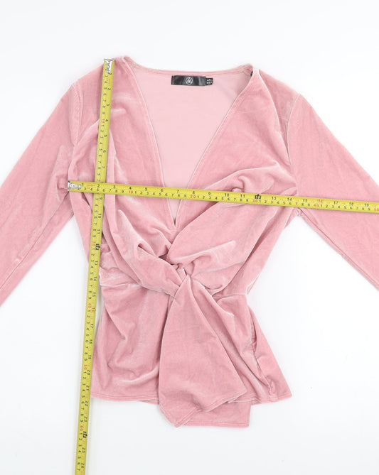 Womens UK Size 6 Motel Pink Wrap Blouse
