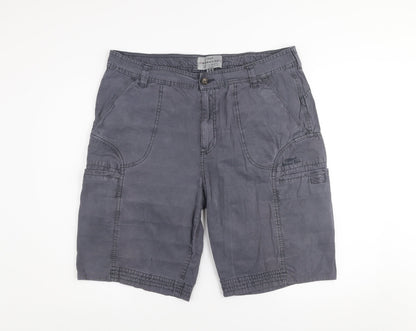 Weird Fish Men's Grey 38 Cargo Shorts Cotton Casual Wear