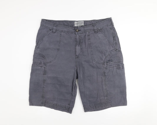 Weird Fish Men's Grey 38 Cargo Shorts Cotton Casual Wear