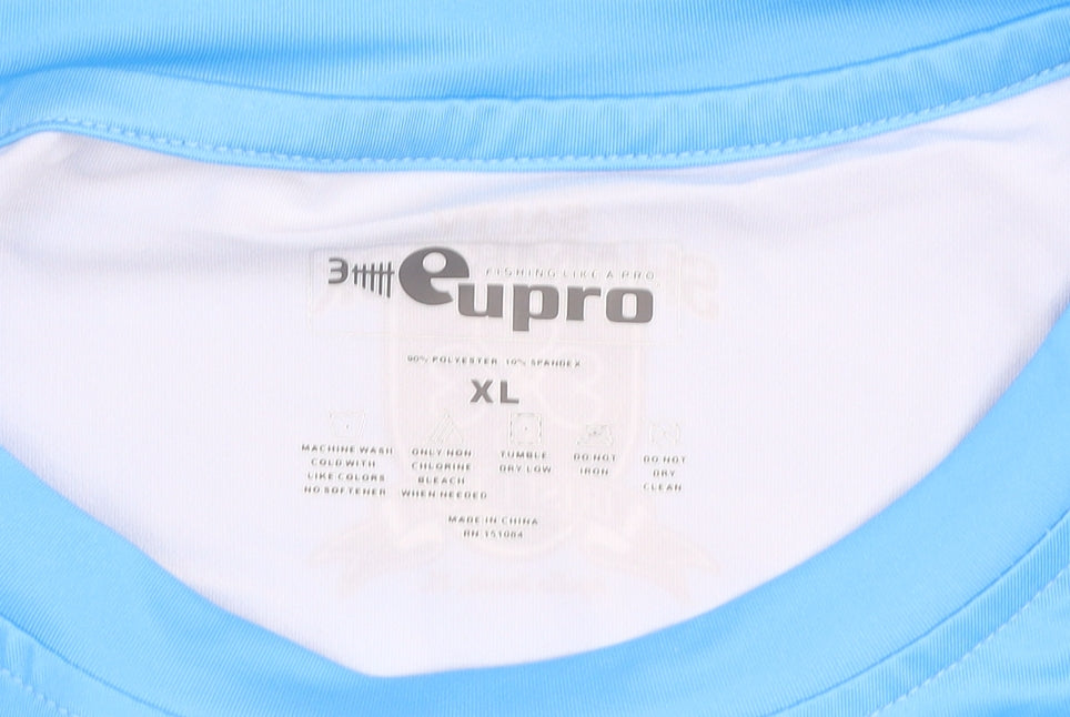 Eupro Men's Blue Long Sleeve Fishing Quick Dry Activewear T-Shirt XL