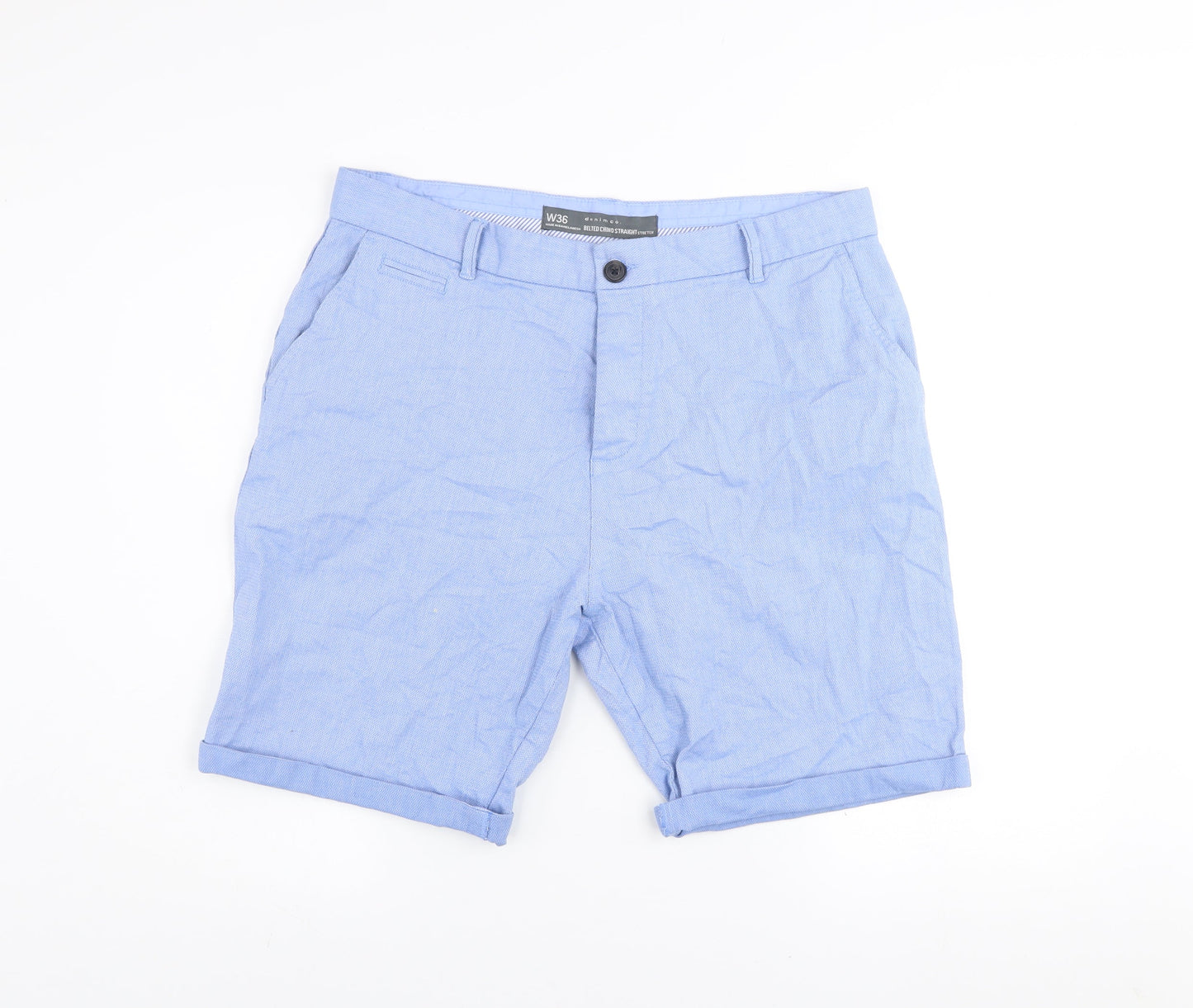 Denim Co. Men's Blue Chino Shorts Size W36 Casual Cotton Stretch