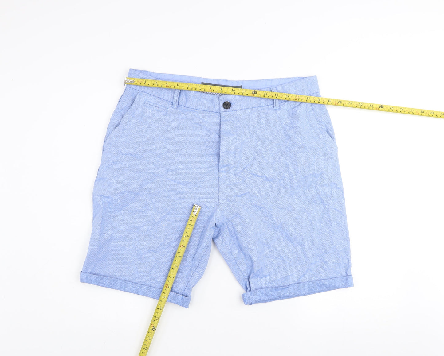 Denim Co. Men's Blue Chino Shorts Size W36 Casual Cotton Stretch