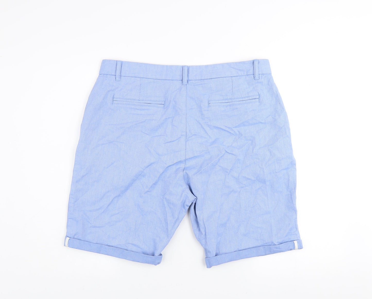 Denim Co. Men's Blue Chino Shorts Size W36 Casual Cotton Stretch